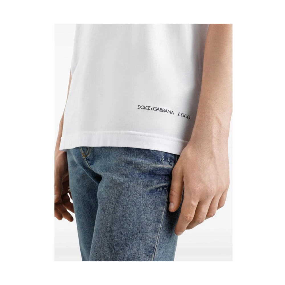 Dolce & Gabbana Witte Crew Neck T-shirt White Heren