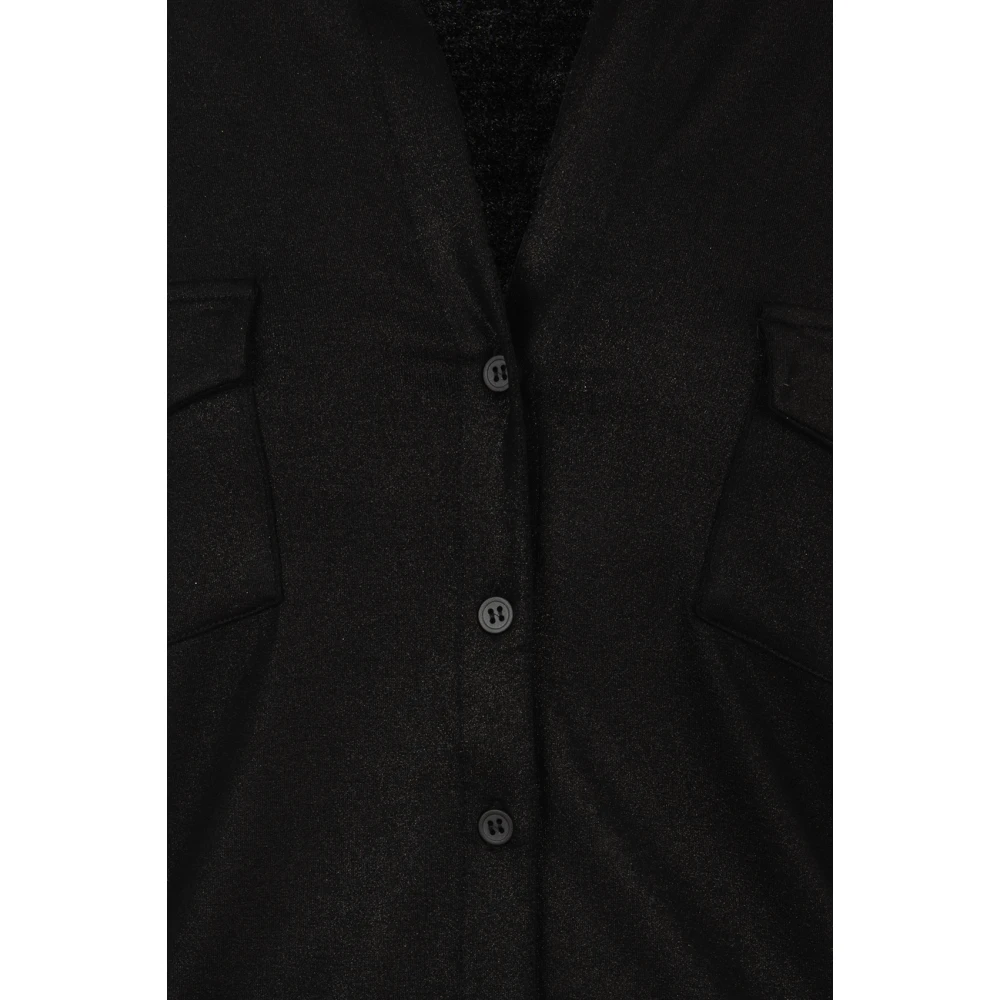 majestic filatures Zwarte shirt met zakken Black Dames