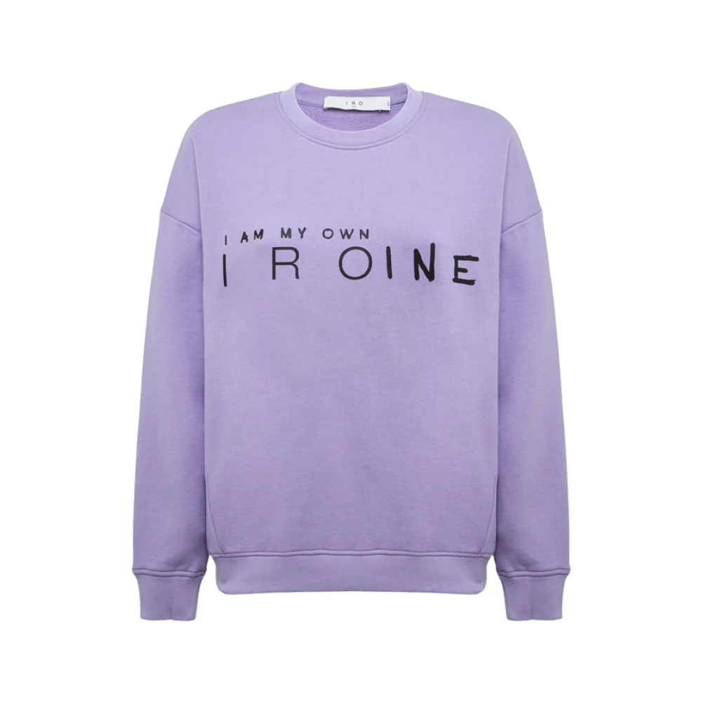 IRO Katoenen Sweatshirt met ronde hals Purple Dames