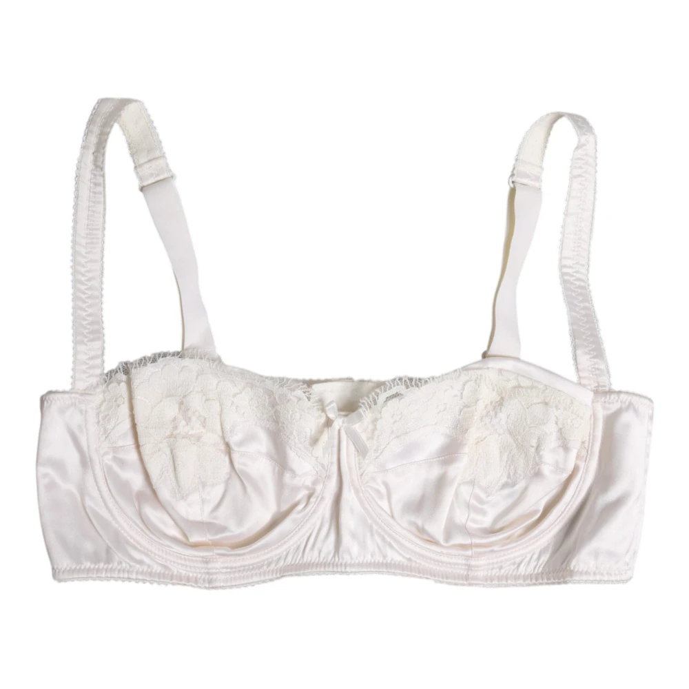 Dolce & Gabbana Women's White Silk Balconette Bra Underwear