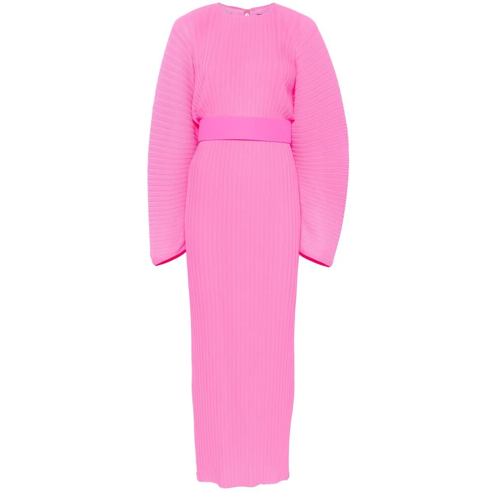Solace London Hot Pink Pencil Jurk met Riem Pink Dames