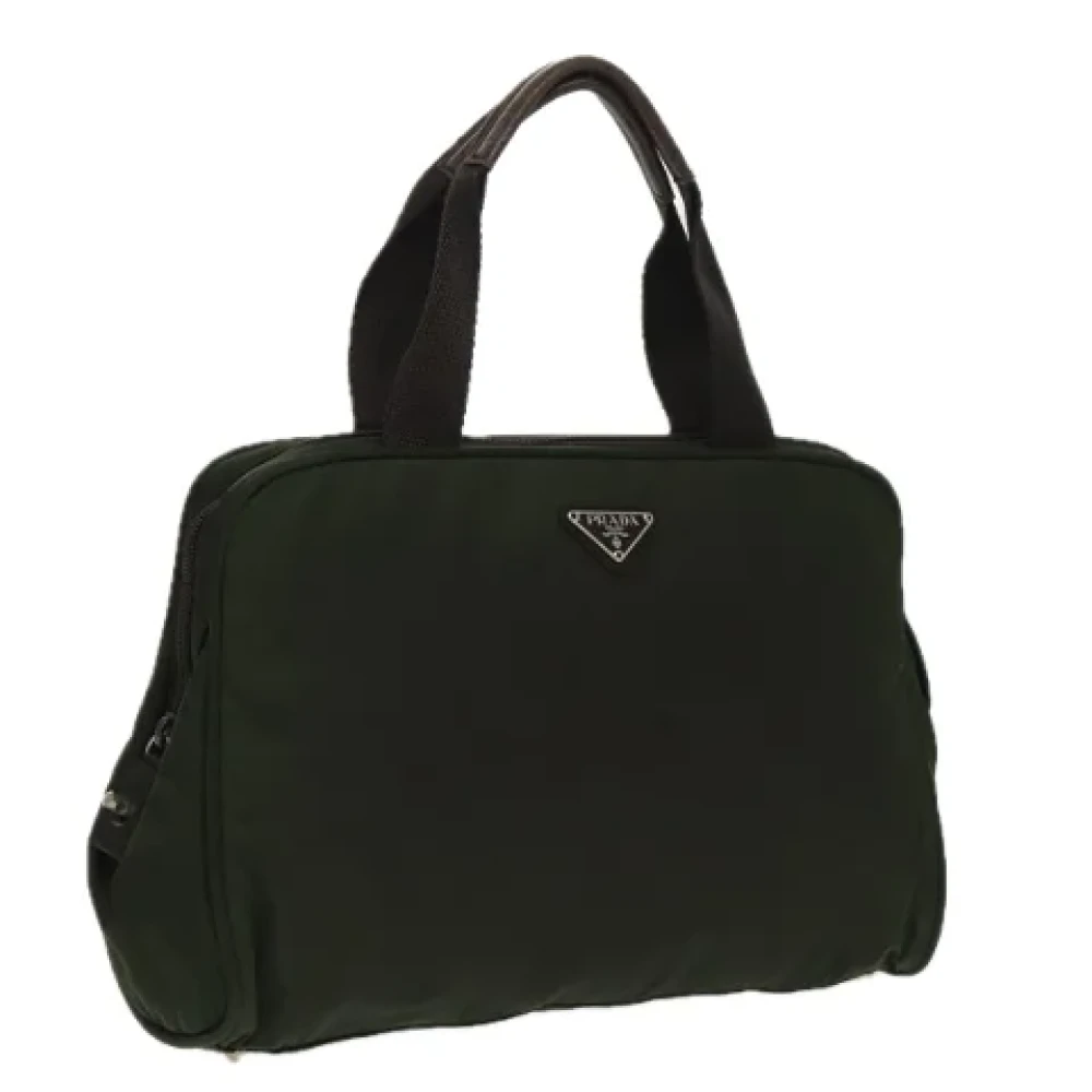 Prada Vintage Pre-owned Nylon handbags Brown Dames