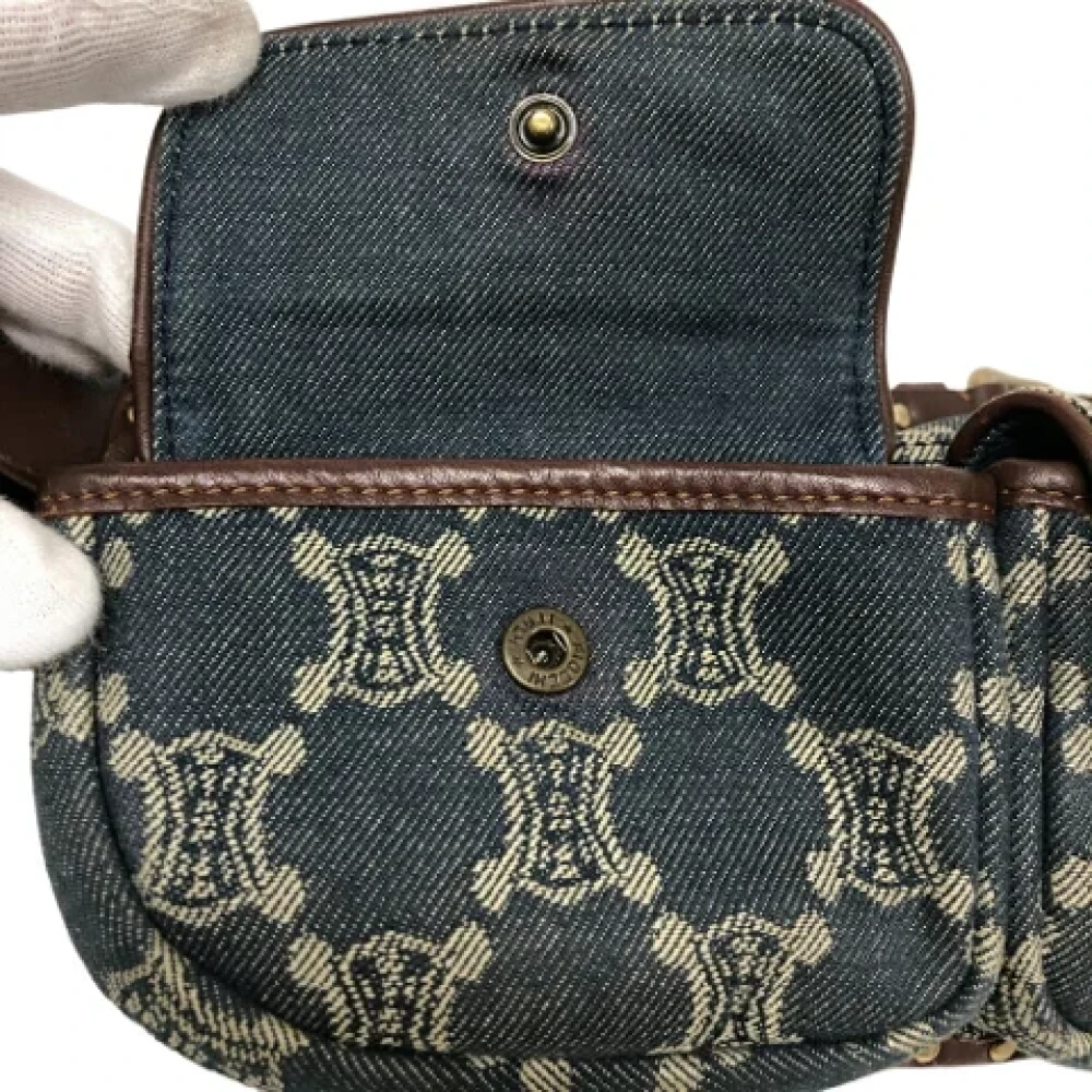 Celine Vintage Pre-owned Denim crossbody-bags Blue Dames