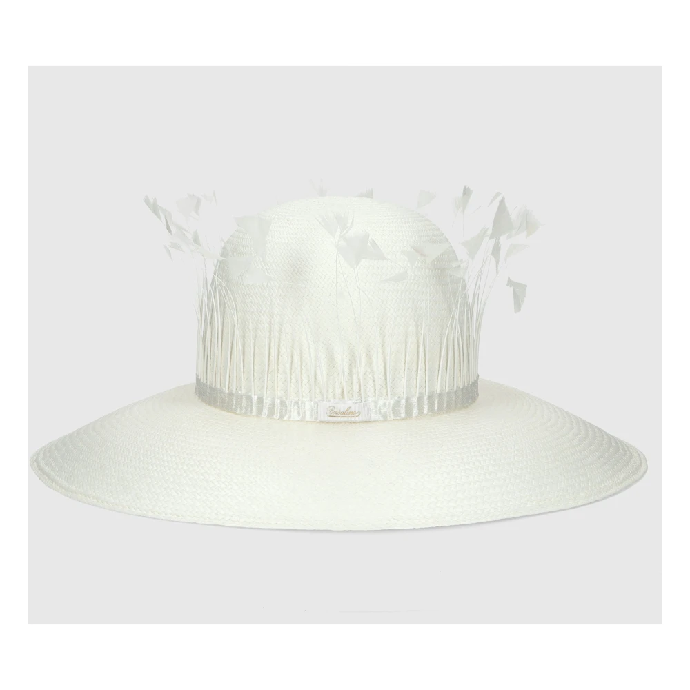 Borsalino Elegant Violet Panama Hat White Dames