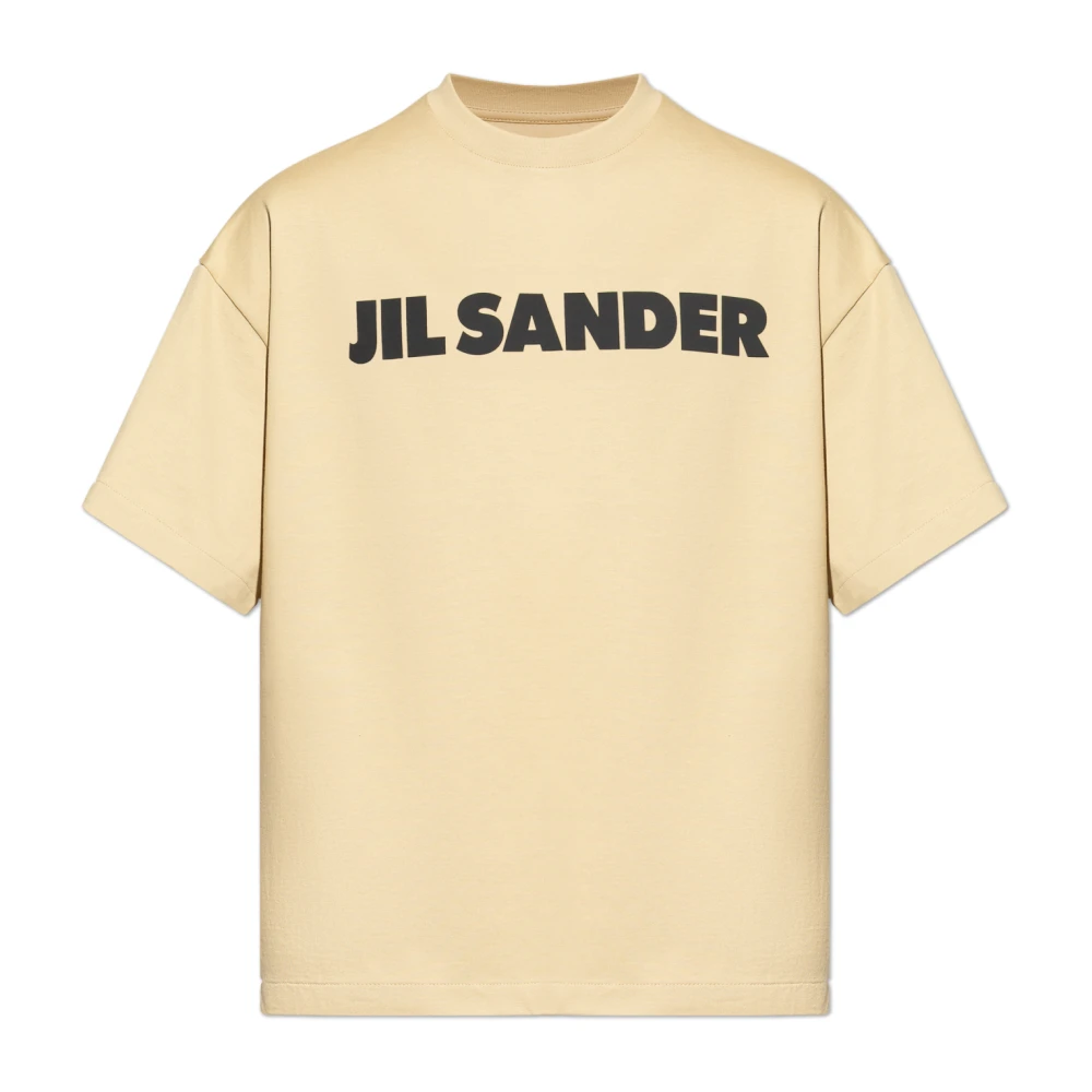 Jil Sander Men's Beige Logo T-Shirt - T-Shirts - L - Tops