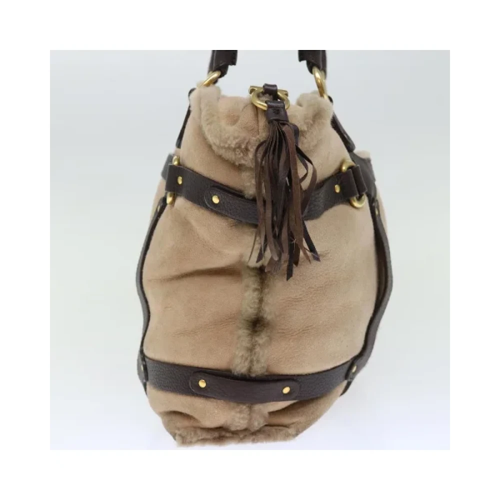 Salvatore Ferragamo Pre-owned Suede handbags Beige Dames