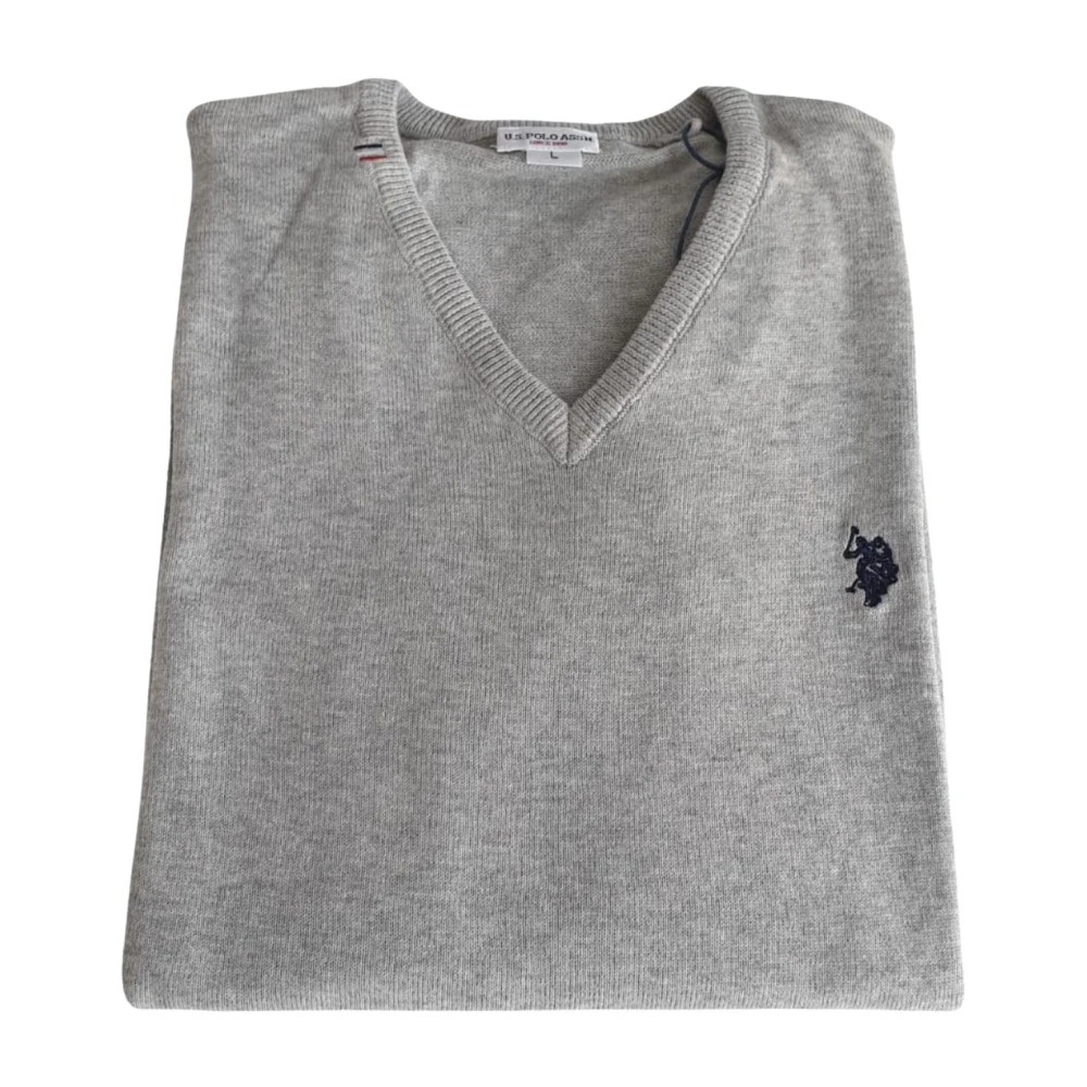 U.s. Polo Assn. Men's Gray Scollo V V-Neck Knitwear