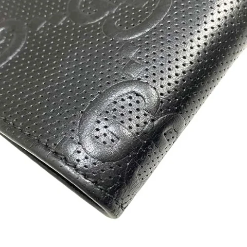 Gucci Vintage Pre-owned Leather wallets Black Heren