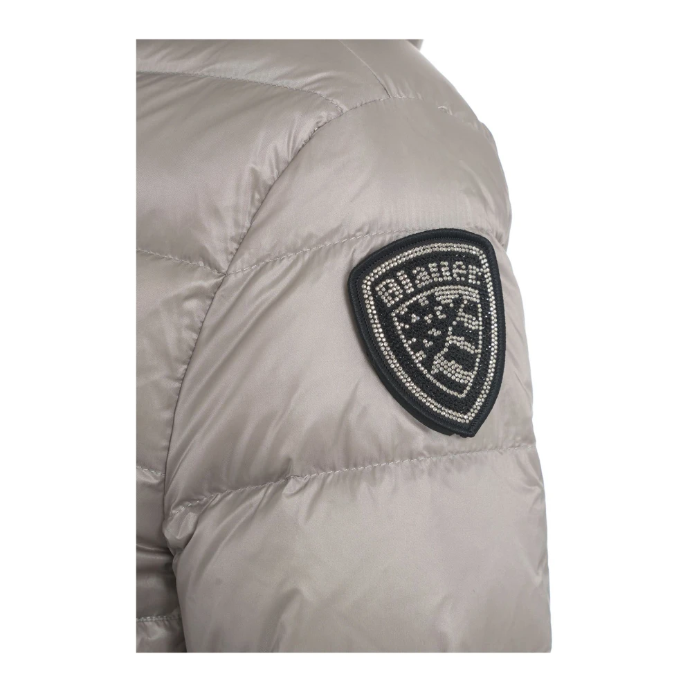 Blauer Zilver Gewatteerd Donsjack Vrouwen Gray Dames