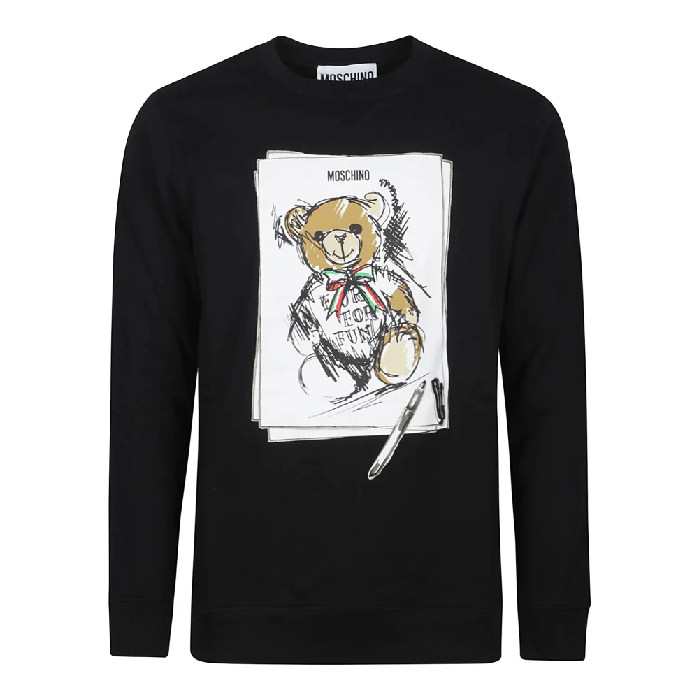 Moschino Schattige Beer Print Sweater Black Heren