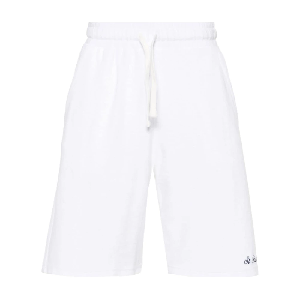 MC2 Saint Barth Witte Terry-Cloth Shorts met Logo White Heren