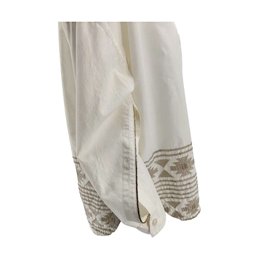 bazar deluxe Ivoor Overhemd met Borduursel en Pailletten Beige Dames