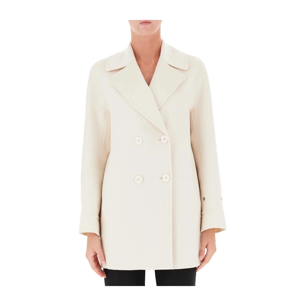 Pennyblack Dubbelbreasted wollen jas Caravel stijl Beige Dames