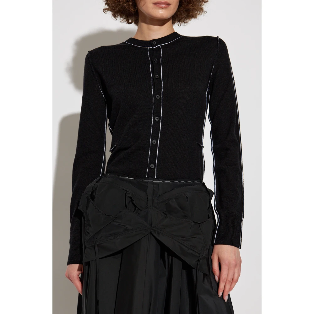MM6 Maison Margiela Wol wollen cardigan Black Dames