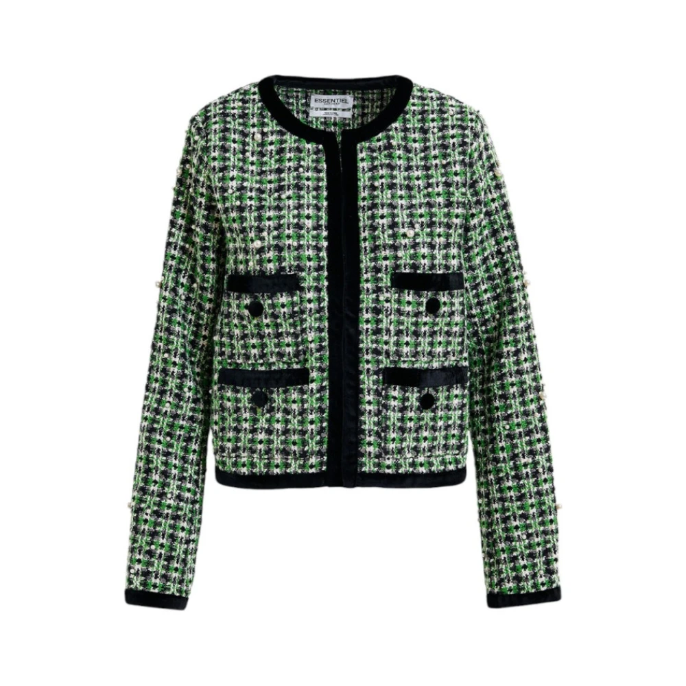 Essentiel Antwerp Tweedvest met parelversieringen Multicolor Dames