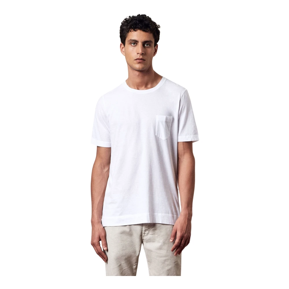 Massimo Alba Panarea Regular Fit T-Shirt met Borstzak White Heren