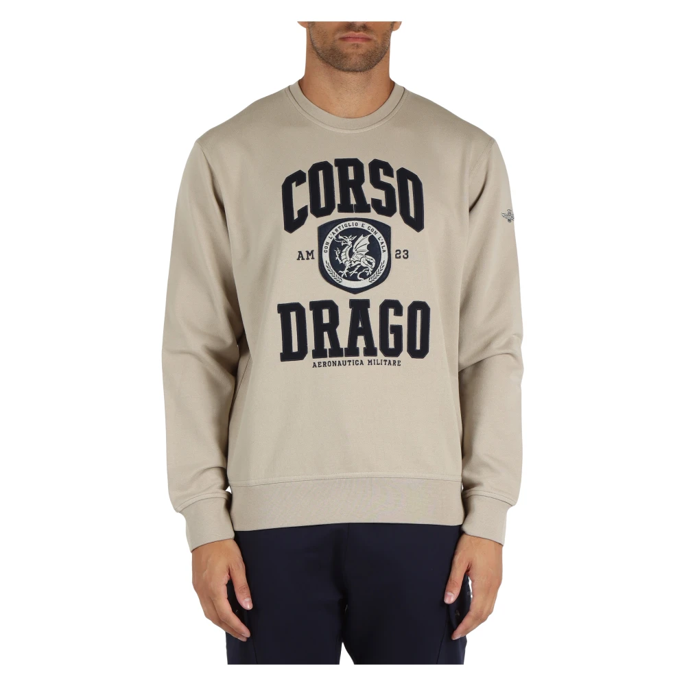 Aeronautica militare Comfortabele katoenen sweatshirt Beige Heren