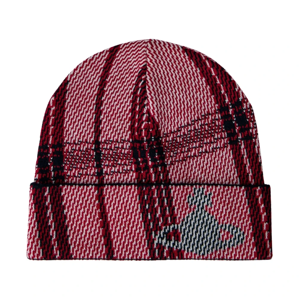 Vivienne Westwood , Accessories, Male, Red, One Size, Check Knit Beanie