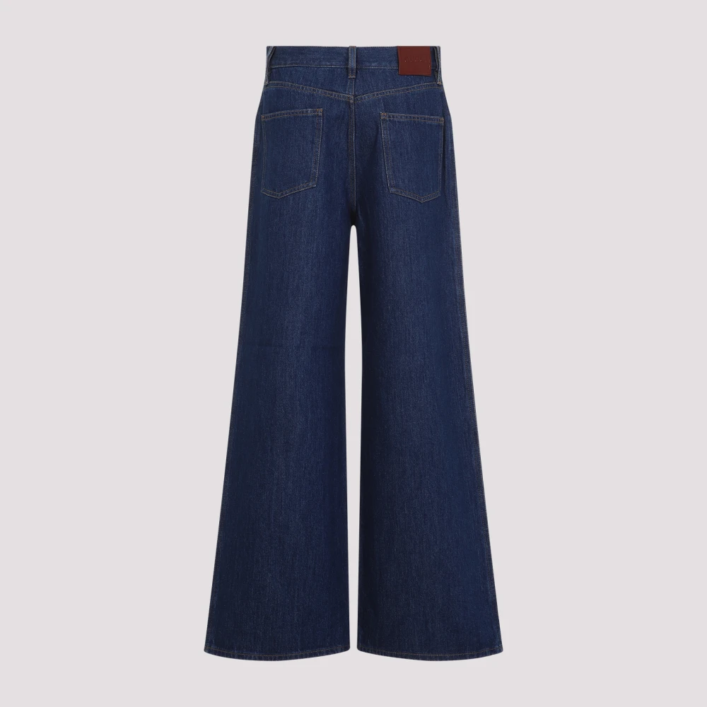 Gucci Wide Leg Denim Jeans Blue Dames