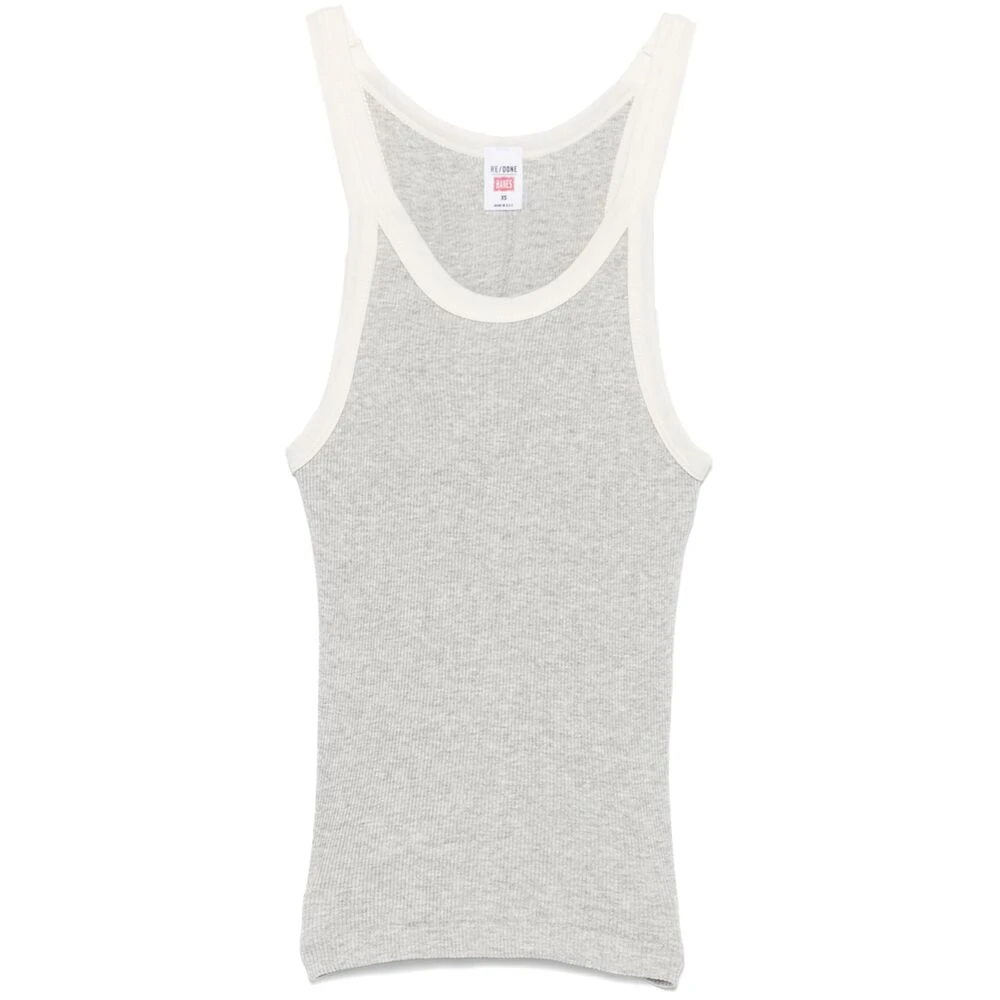 Re Done Grijze Racerback Tank Top Gray Dames