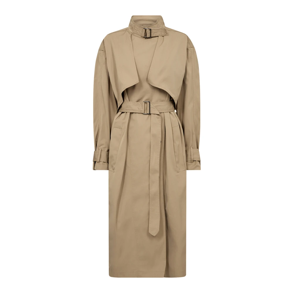 Co'Couture Stijlvolle Franciscc Trenchcoat Jas in Khaki Brown Dames