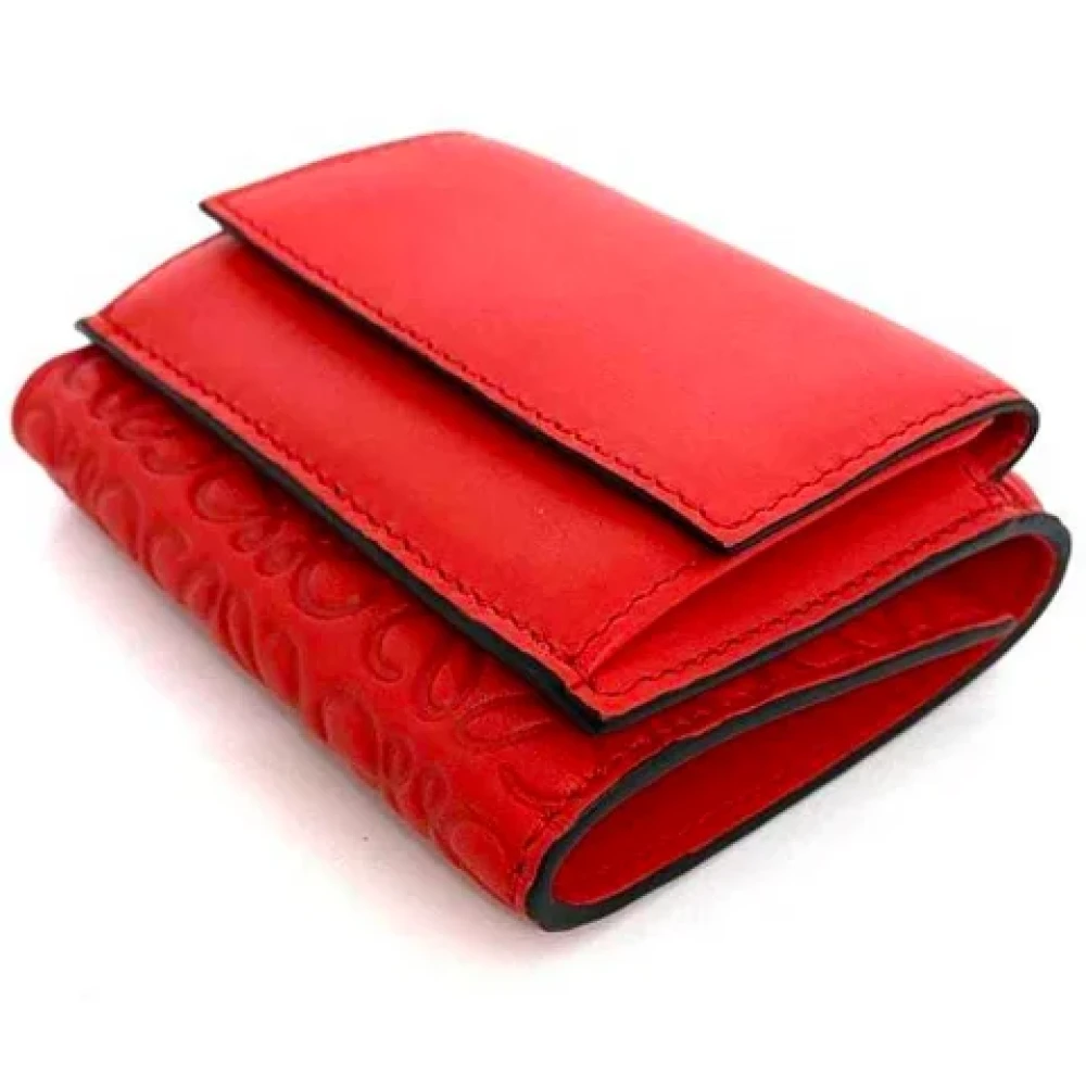 Loewe Pre-owned Leather wallets Red Dames