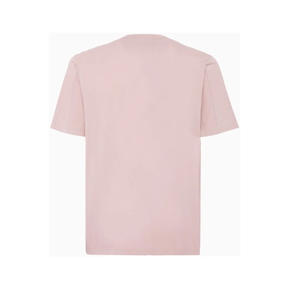 C.P. Company Italiaans Jersey Gekleurd Logo T-Shirt Pink Heren