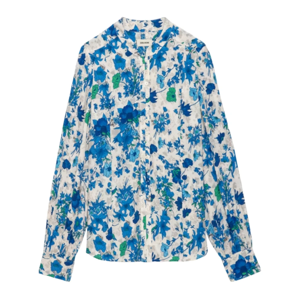 Zadig & Voltaire Blauwe Bloemenblouse Multicolor Dames