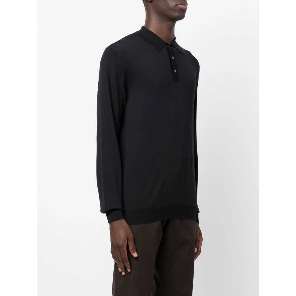 Zanone Klassieke Polo Shirt in Navy Blue Heren