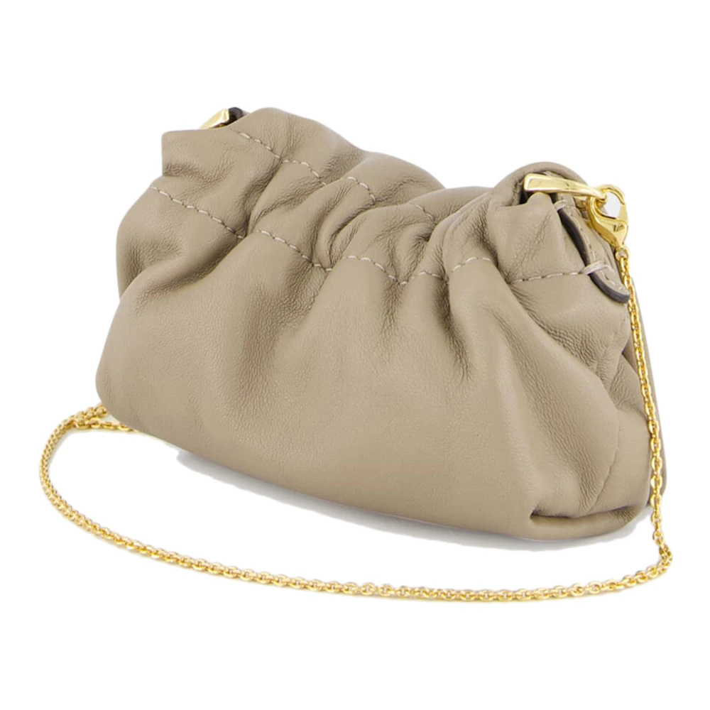 Fendi Grijze Leren Crossbody Tas met FF Sluiting Gray Dames