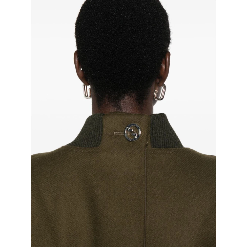 Gucci Groene Wol Pailletten Jas Green Dames