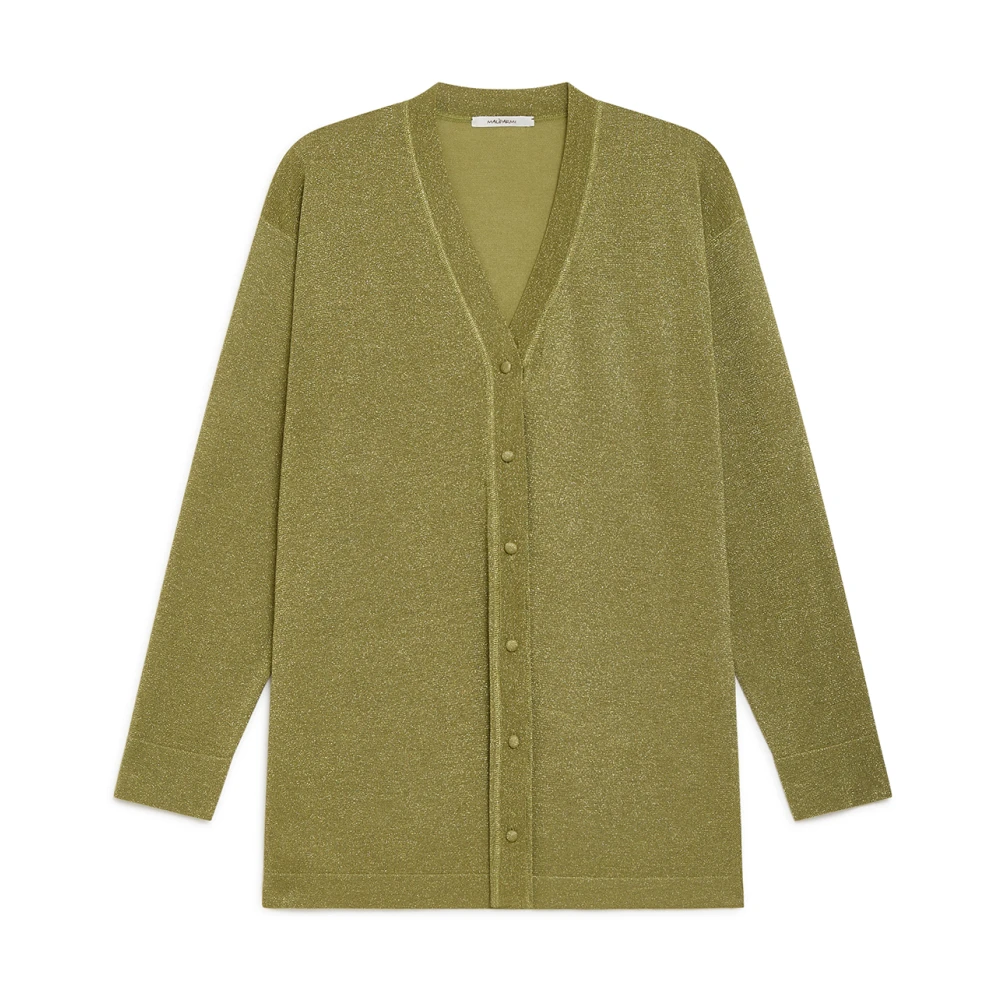 Maliparmi Lurex Cardigan met Shiny Fluid Stijl Green Dames