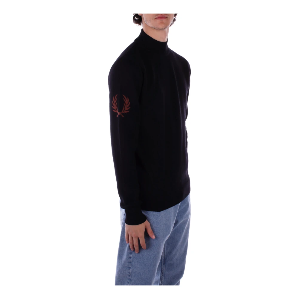 Fred Perry Zwarte coltrui met logo Black Heren