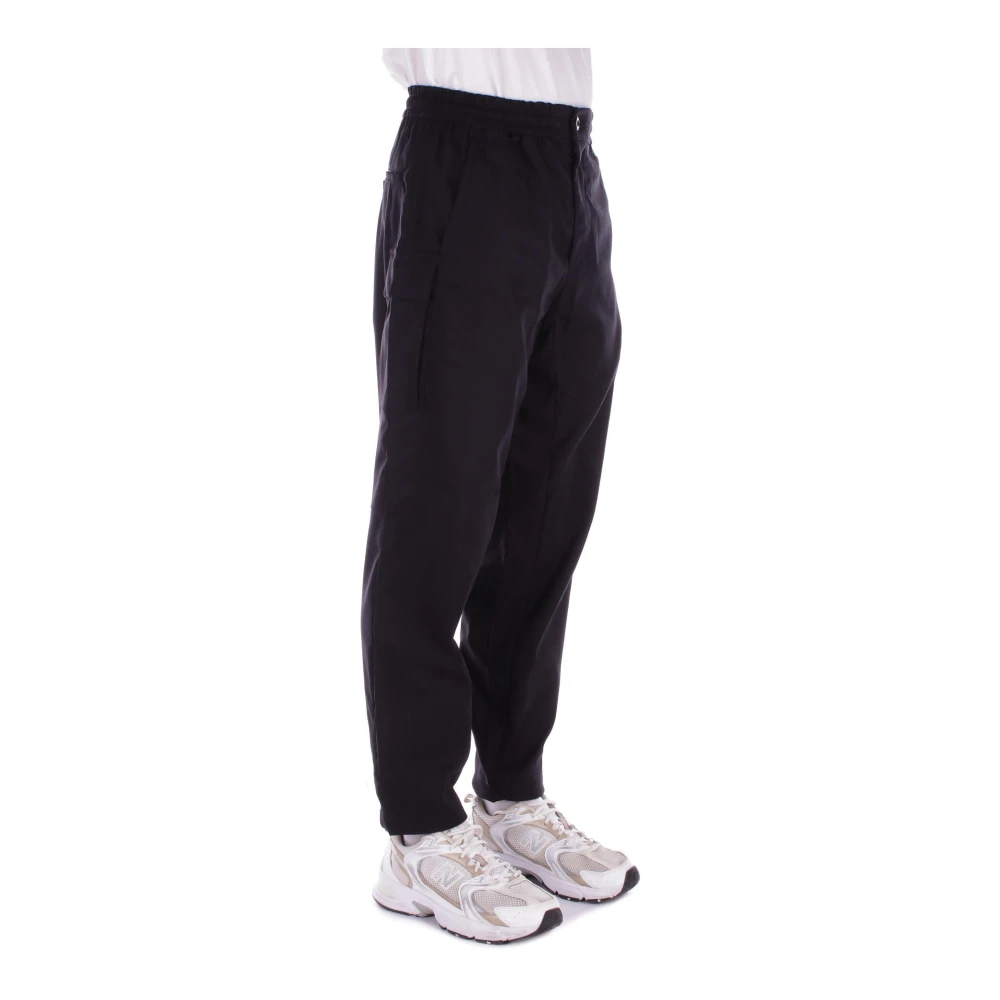 C.P. Company Zwarte Metropolis Broek Logo Zijrits Black Heren