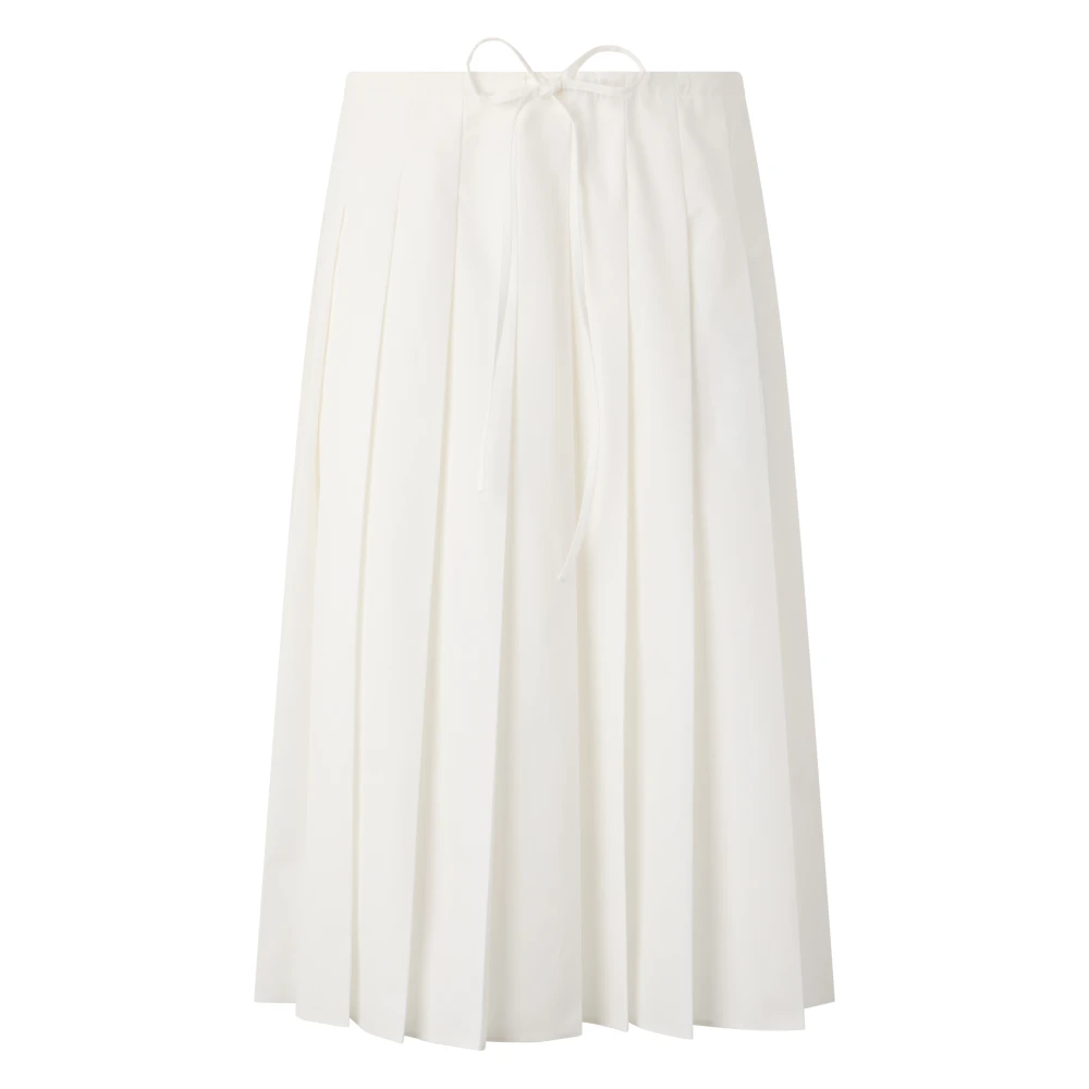 Prada Women's White Pleated Midi Skirt - Short Skirts - S - Skirts