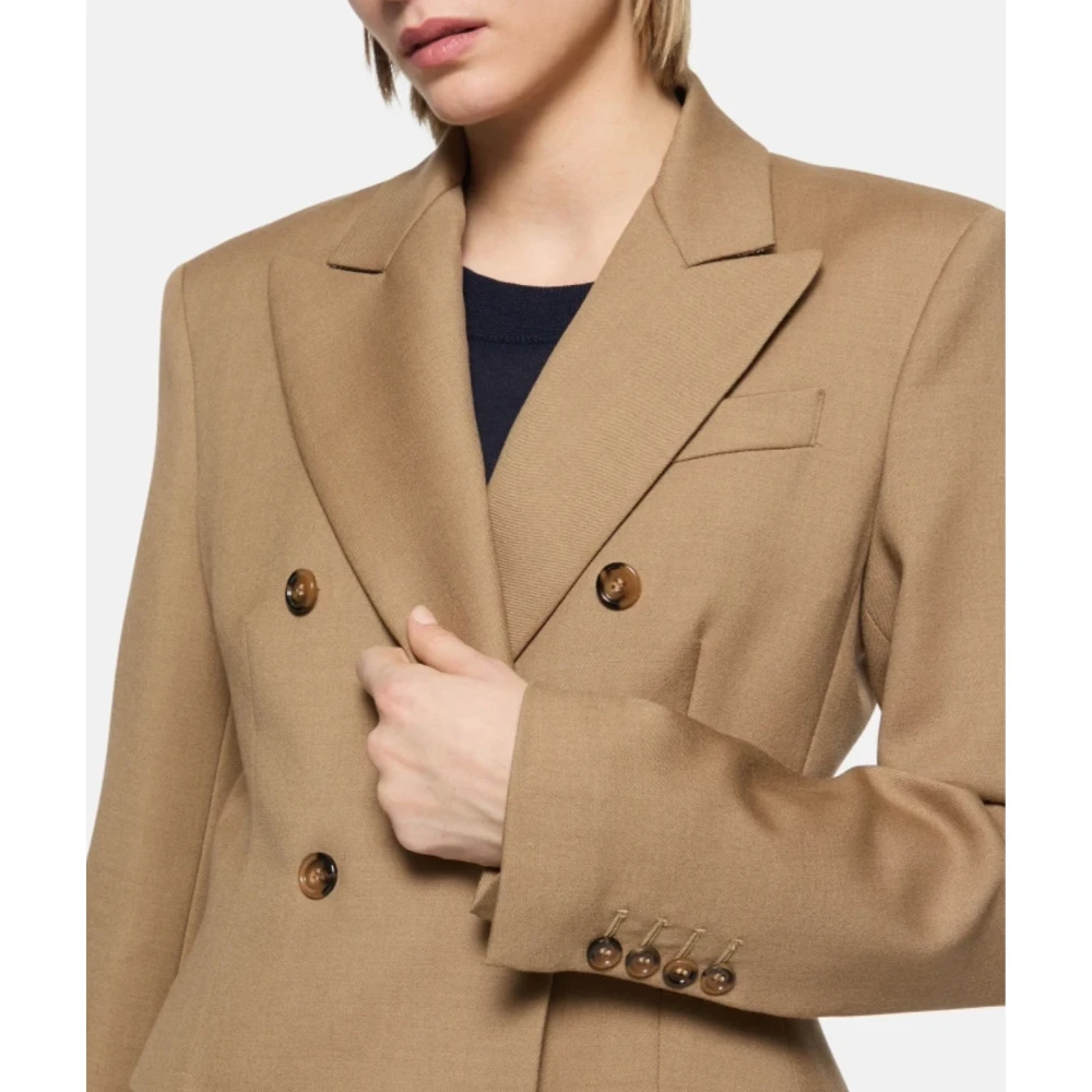 Dondup Dubbelborstige wollen blazer Brown Dames