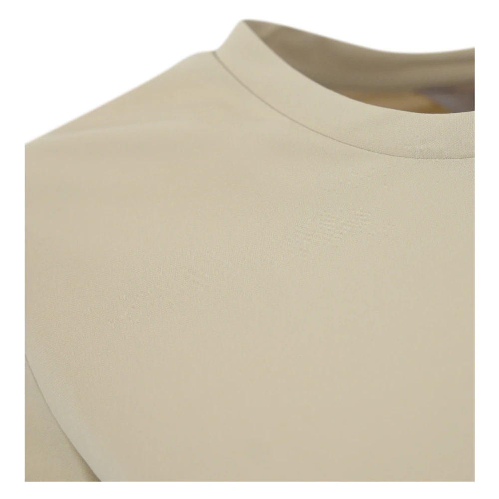Max Mara Beige Jersey T-shirt met korte mouwen Beige Dames