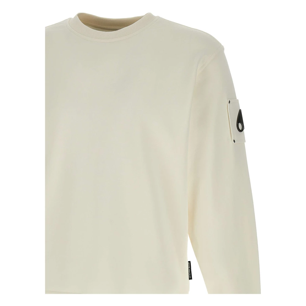 Moose Knuckles Witte Katoenen Sweatshirt met Ronde Hals White Heren