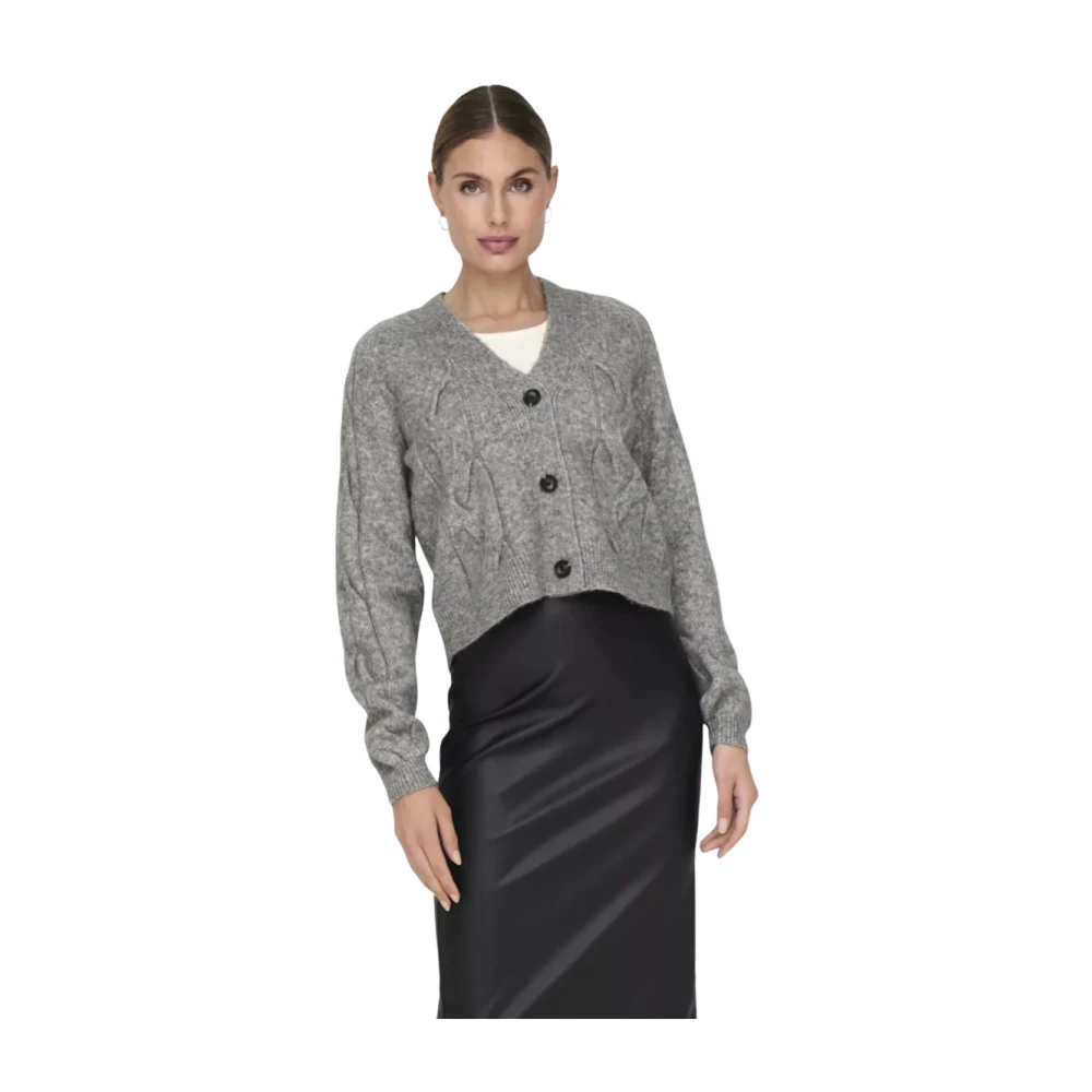 Jacqueline de Yong Lange Mouw Vest voor Vrouwen Gray Dames