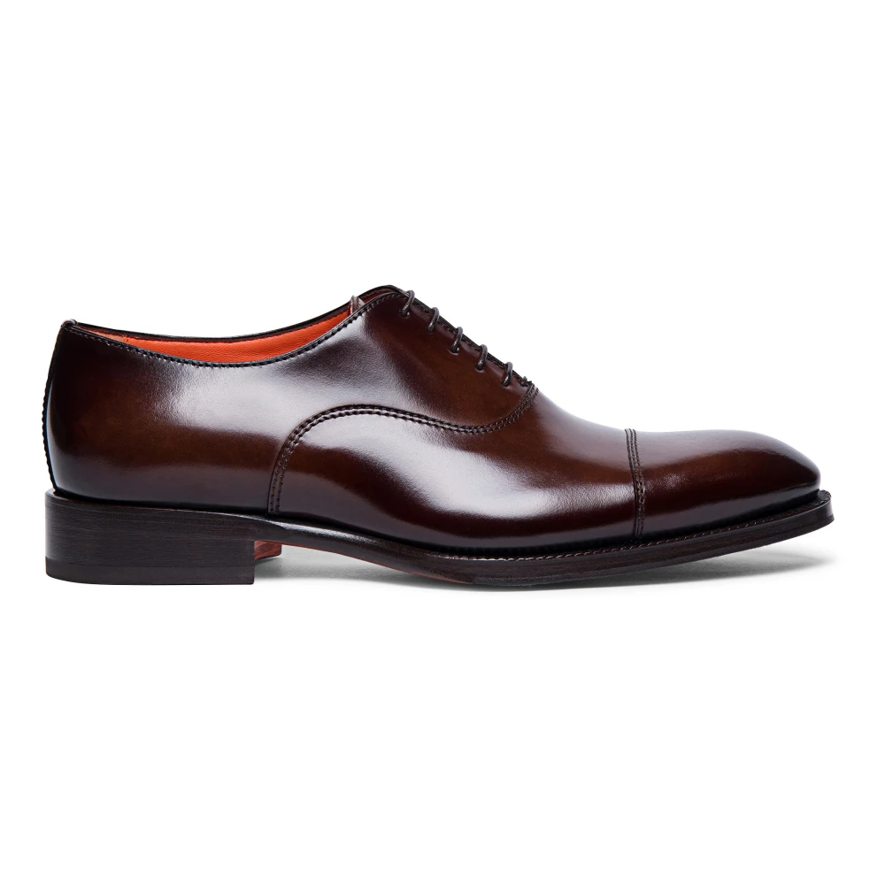 Santoni Klassiska Läder Oxford Skor Brown, Herr