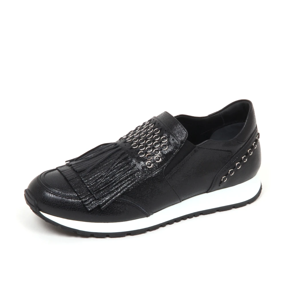 Tod’s Gescheurd Effect Instap Schoen Franje Dames Schoenen Zwart