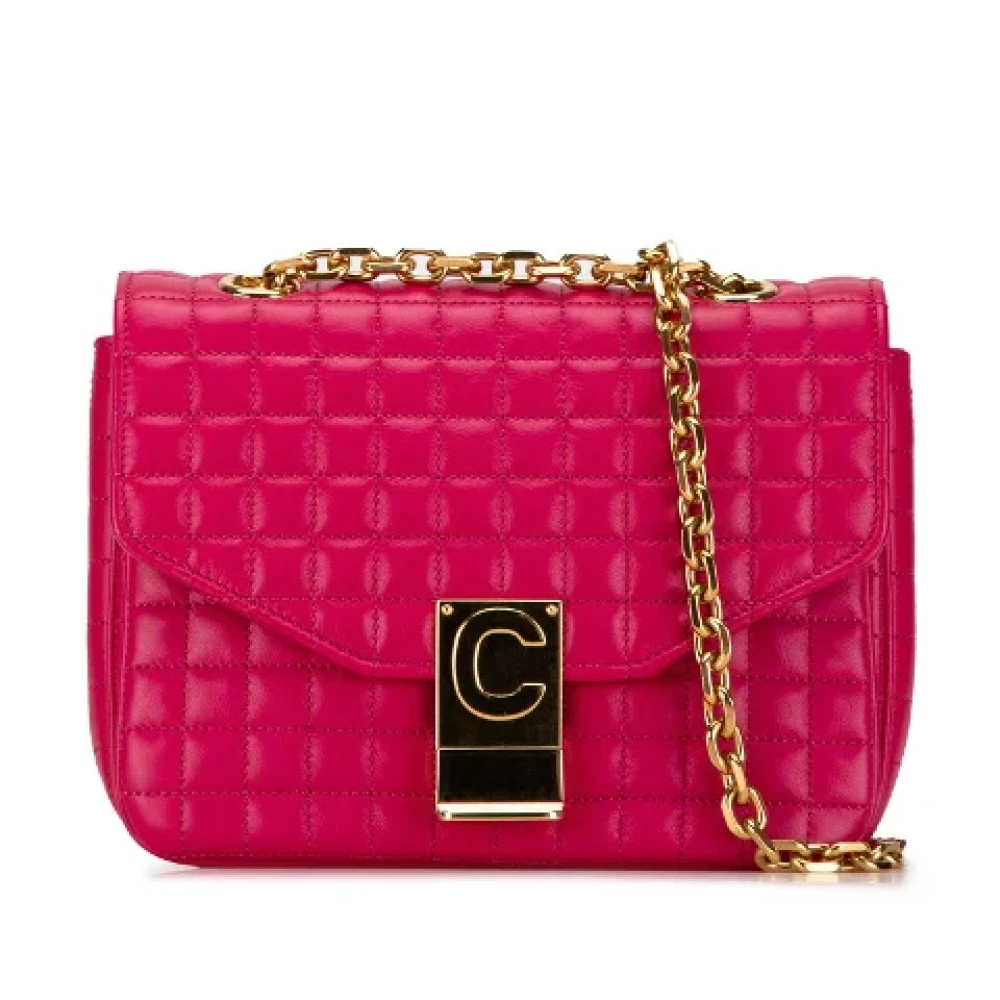 Celine Vintage Pre-owned Leather celine-bags Pink Dames