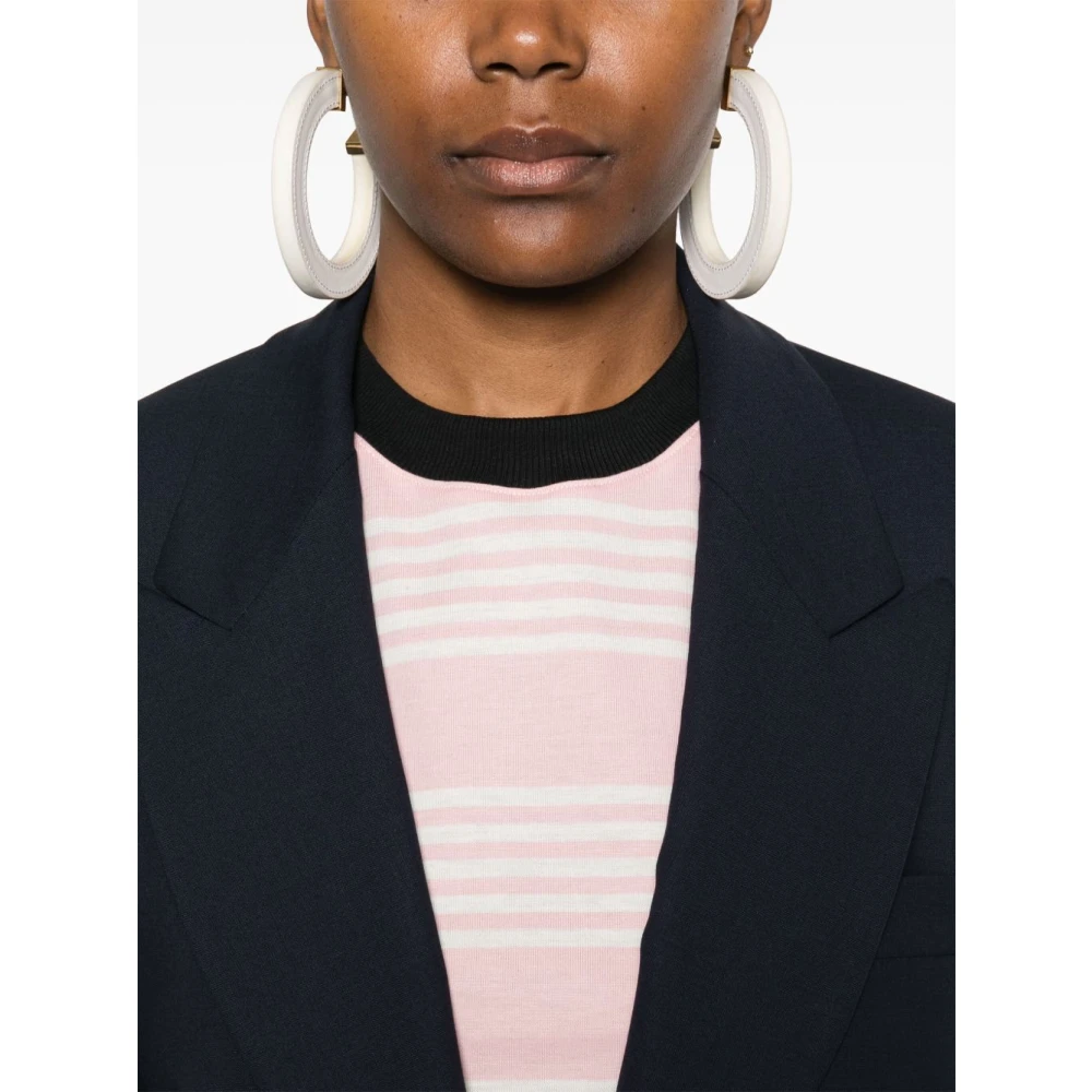 Msgm Blauwe Wollen Jas Blue Dames