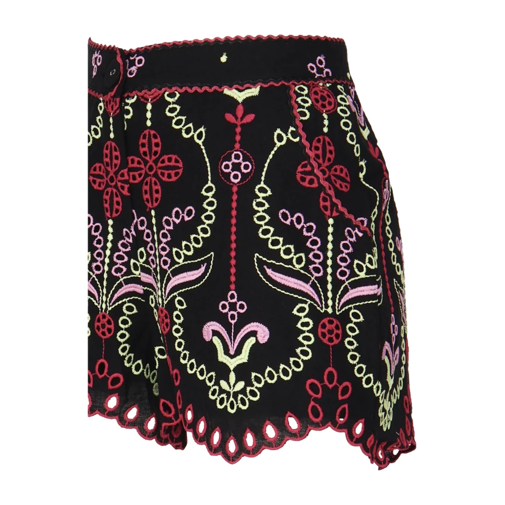 Charo Ruiz Ibiza Bloemen Geometrische Katoen Linnen Shorts Multicolor Dames