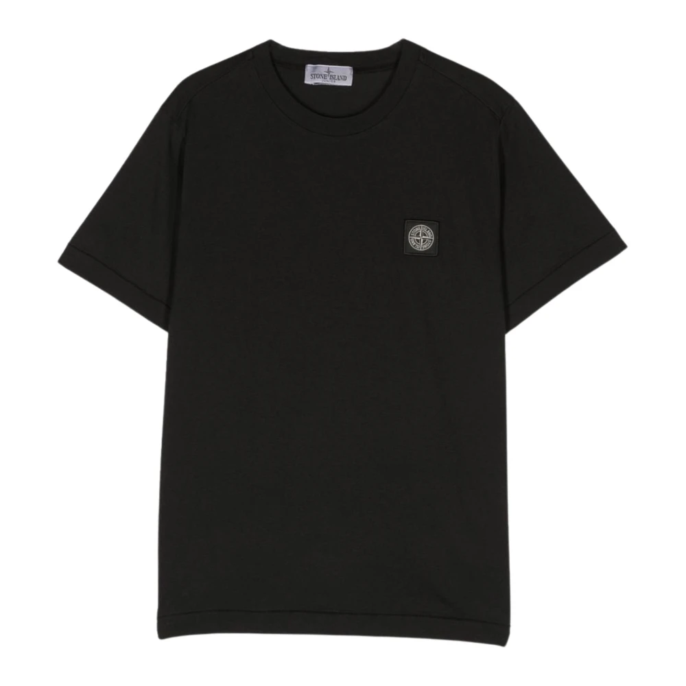 Stone Island Svart T-shirt med Logo Patch Black, Pojke