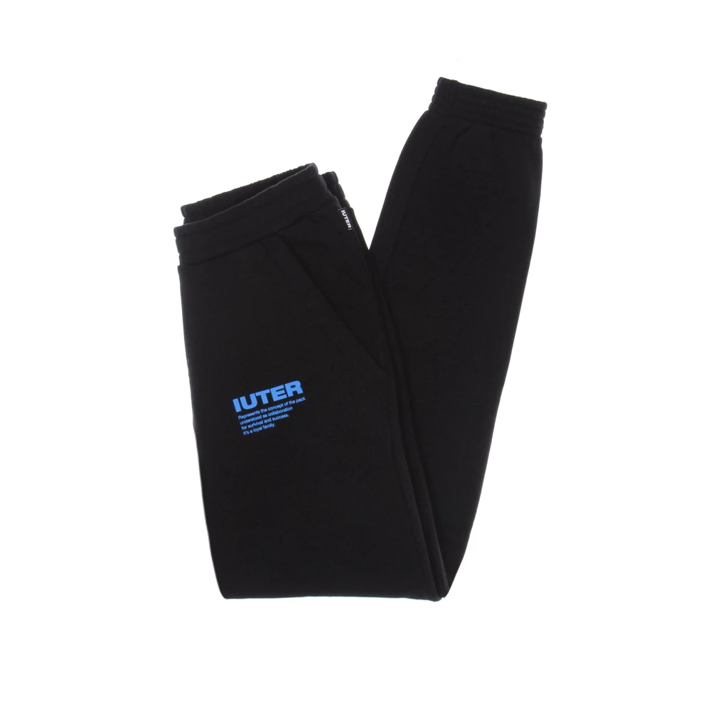 Iuter Zwarte Sweatpants Tracksuit Elastische Taille Zakken Black Heren