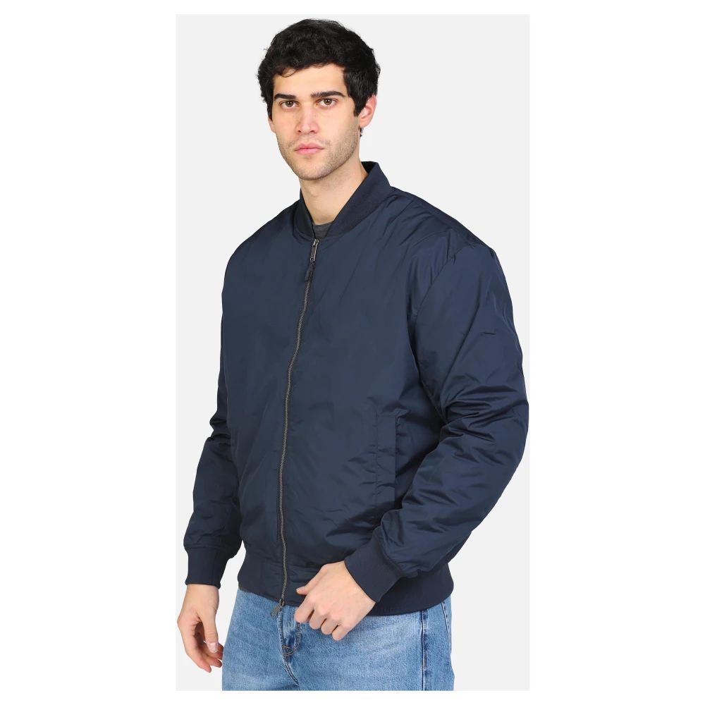 Selected Homme Klassieke Bomberjack met Zakken en Rits Blue Heren