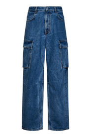 Blaue Denim Cargo Jeans für Herren