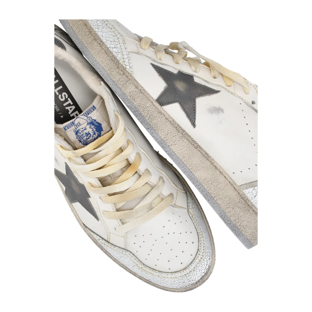 Golden Goose Gebruikte leren sneakers met contrasterend sterlogo White Heren