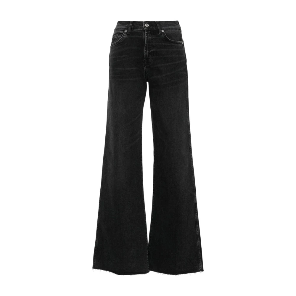 7 For All Mankind Jeans Flare: Denim Blue Black Dames